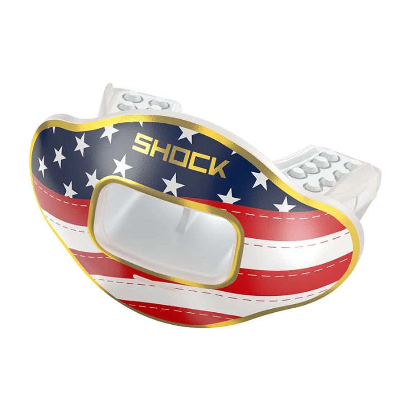 Shock Doctor Max Air Flow Lip Guard Stars & Stripes/Gold